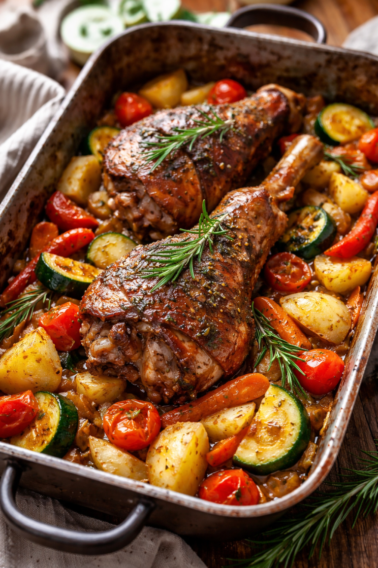 Jagnjetina iz Rerne sa Šarenim Povrćem i Aromatičnim Biljem – Rustično, Zdravo i Neodoljivo Sočno Jelo